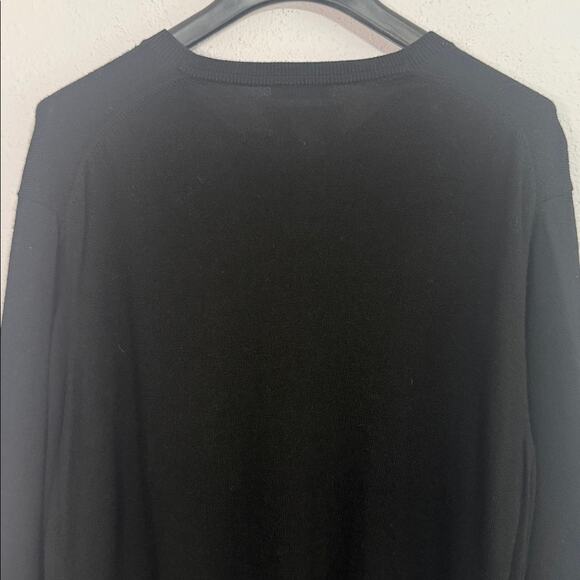 Joseph Abboud Men's Black Extra Fine Merino Wool V-Neck Sweater Size XL - Picture 4 of 6